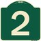 Signmission Designer Series Sign W/ Number 2, Green & Tan Heavy-Gauge Aluminum Sign, 18" x 18", G-1818-22897 A-DES-G-1818-22897 - alternate 1